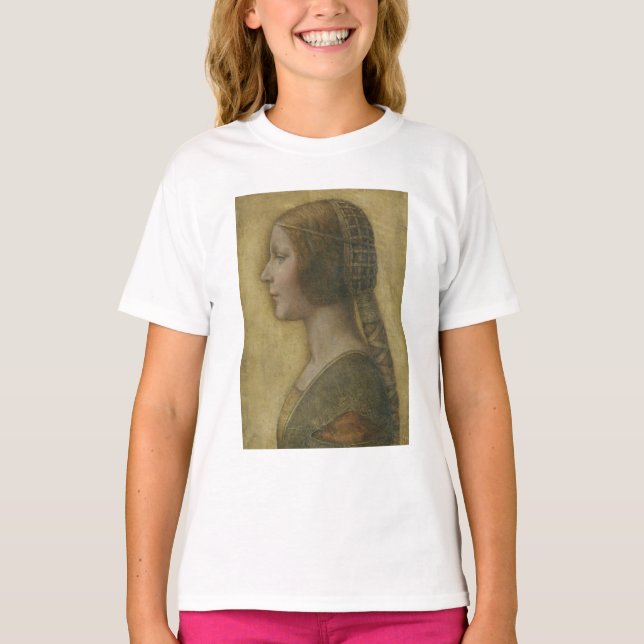Camiseta A bela princesa (por Leonardo da Vinci) (Frente)