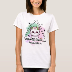 Camiseta A Beleza Dentro Do Gráfico De Gatos