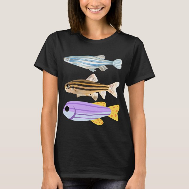 Camiseta A Beleza dos Peixes-Zebra Coloridos (Frente)