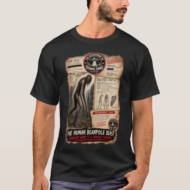 Camiseta A Besta Human Beanpole — Criatura Críptida (Frente)