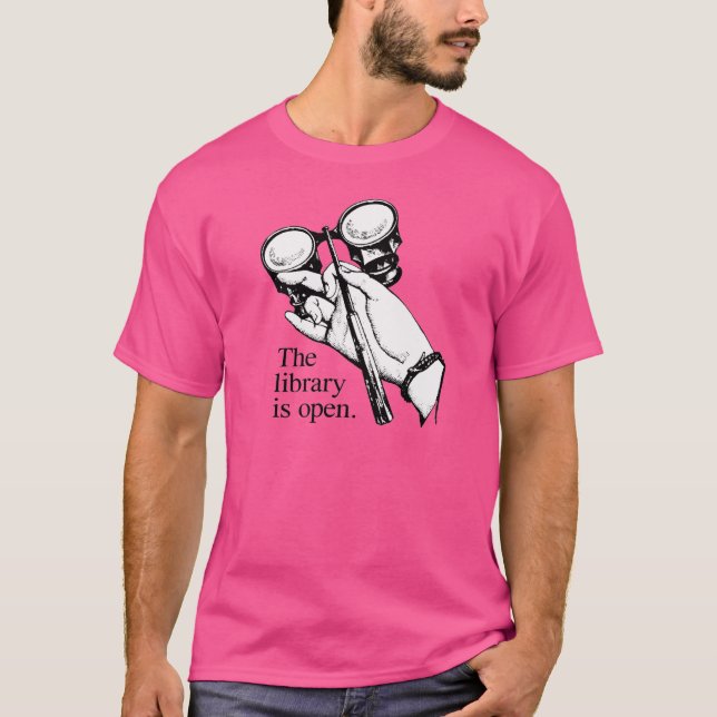 Camiseta A biblioteca está aberta (Frente)