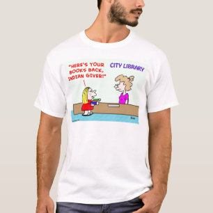 Camiseta a biblioteca registra o doador indiano traseiro