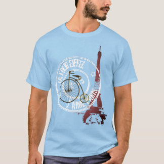 Camiseta A bicicleta da torre Eiffel e do vintage