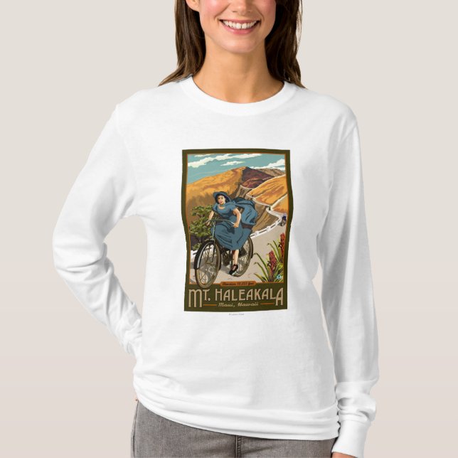 Camiseta A bicicleta do Mt. Haleakala monta Havaí (Frente)