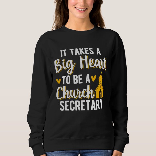 Camiseta A Big Heart To Be A Church Secretary Church Secret (Frente)