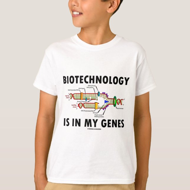 Camiseta A biotecnologia está em meus genes (a réplica do (Frente)