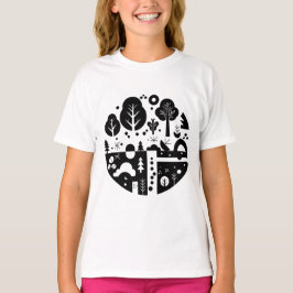 Camiseta A black and white illustration