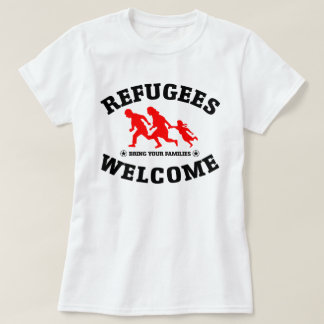 Camiseta A boa vinda dos refugiados traz suas famílias
