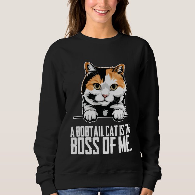Camiseta A bobtail cat is the boss of me (Frente)