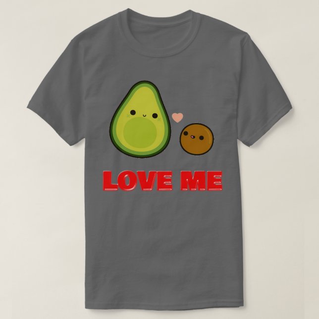 Camiseta a bola de abacate me ama (Frente do Design)