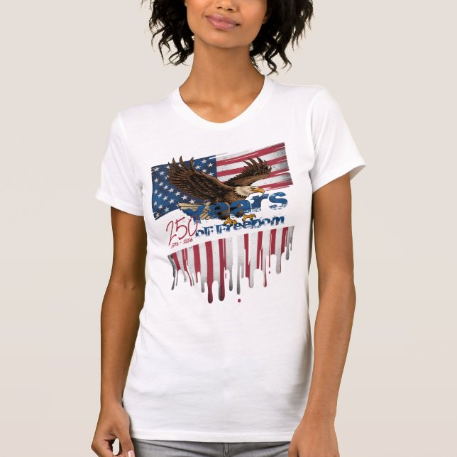 Camiseta A bold, distressed illustration of a soaring bald  (Frente)