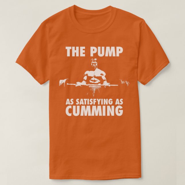 Camiseta A Bomba É Tão Satisfatória Como Cumming (Frente do Design)