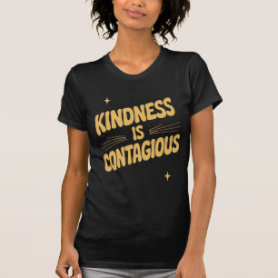 Camiseta A Bondade é Contagiante Tipografia Retro em Negrit
