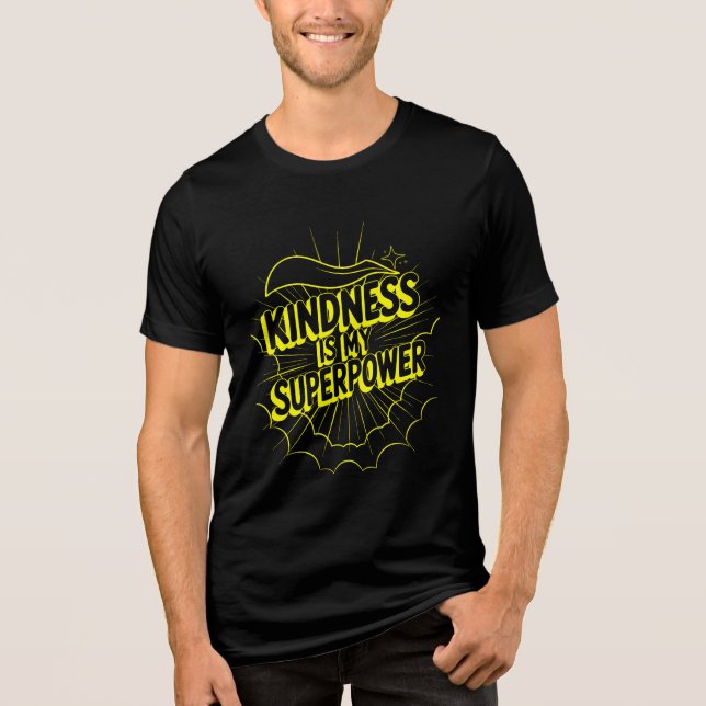 Camiseta A Bondade é Meu Superpoder Design Neon Estilo Quad (Frente)