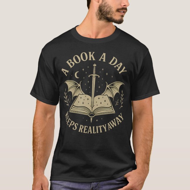 Camiseta A Book A Day Keeps Reality Away Reading Escape Quo (Frente)