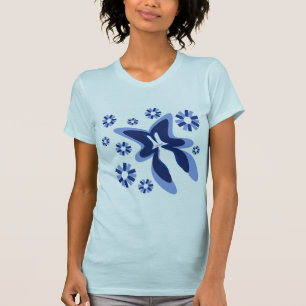 Camiseta A borboleta azul floresce T
