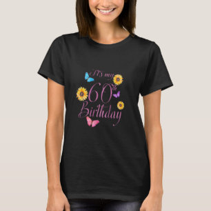 Camiseta A Borboleta De Girassol Feliz É Meu 60º Aniversári