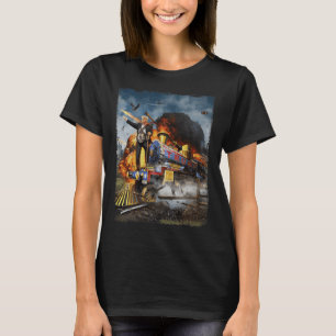 Camiseta A Bordo Do Trem Engraçado Donald Trump 2024 Ele