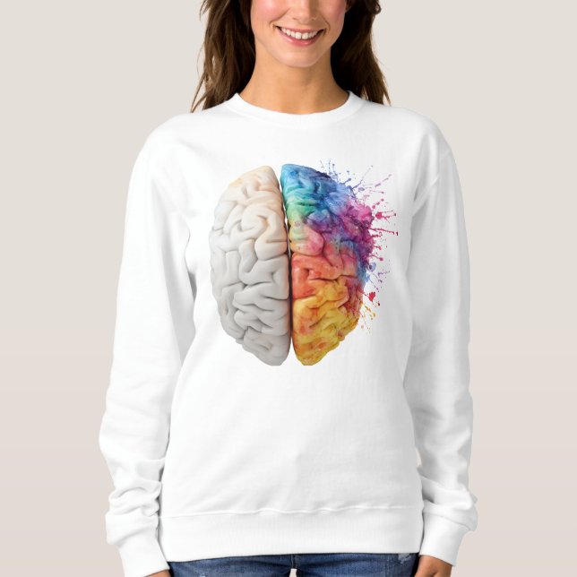 Camiseta A brain divided between logical and creative sides (Frente)