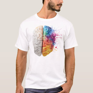 Camiseta A brain divided between logical and creative sides