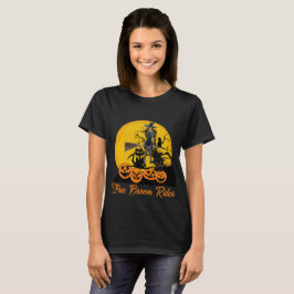 Camiseta A Broom Livre Dirige Bruxas De Halloween Gats Pump
