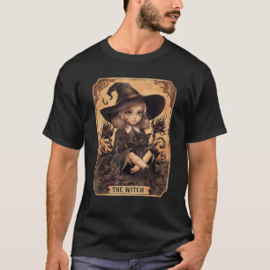 Camiseta A Bruxa Tarot Gothic Witchy Vibes Black Cat