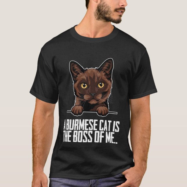Camiseta A burmese cat is the boss of me (Frente)