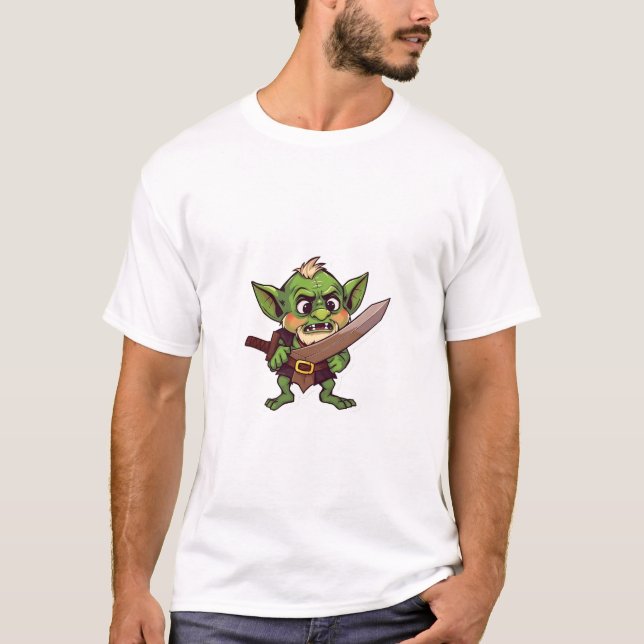 Camiseta A Busca da Espada Quebrada de Clumsy Goblin (Frente)