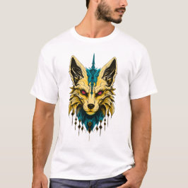 Camiseta A cabeça mística de raposa, nobre e misteriosa.