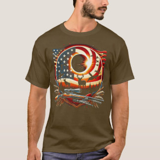 Camiseta A caça à Design Solar Eclipse 2024 e os EUA