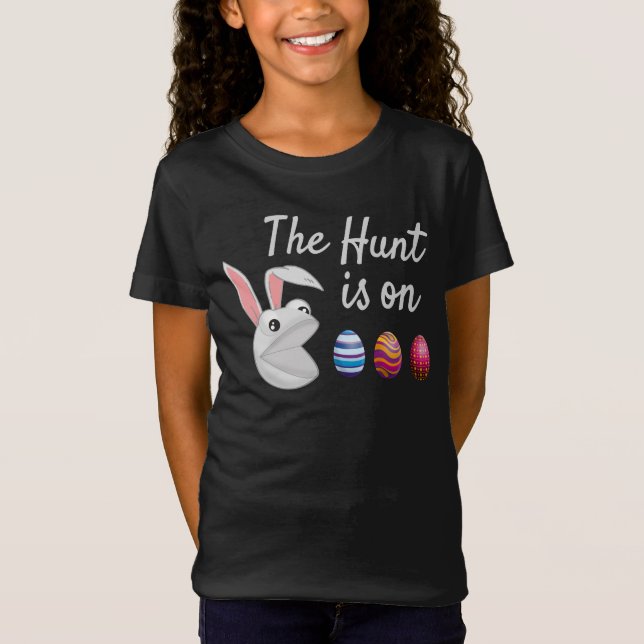 Camiseta A caça começou Caça aos Ovos do Coelho de Páscoa (Frente)