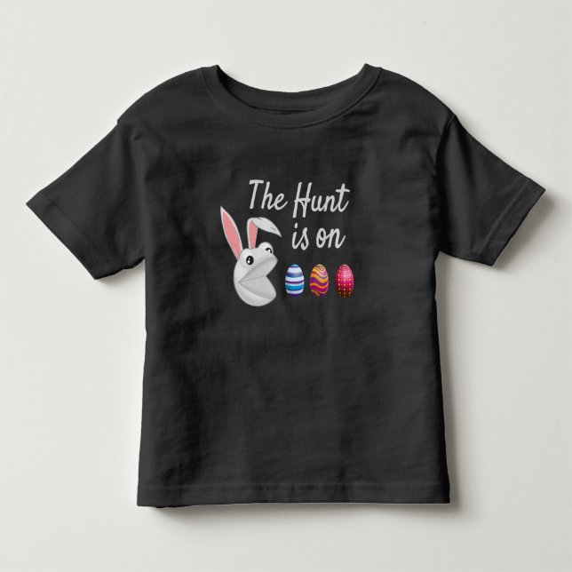 Camiseta A caça está na Caça aos Ovos do Coelho de Páscoa (Frente)