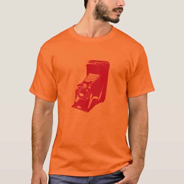 Camiseta a câmera - laranja quente (Frente)