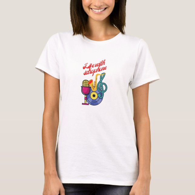 Camiseta A Camisa-T das mulheres saxofônicas (Frente)