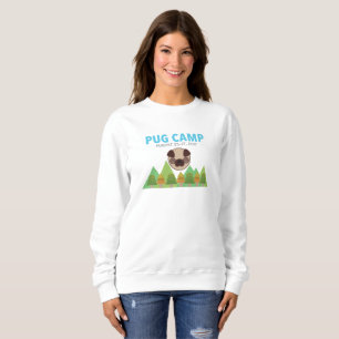 Camiseta A camisola das mulheres do acampamento do Pug