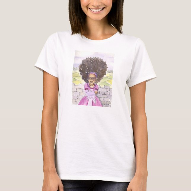 Camiseta A camisola de alças das mulheres do Afro de (Frente)