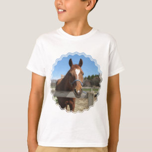 Camiseta A camisola do miúdo de um quarto doce do cavalo