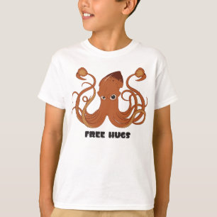 Camiseta A camisola do miúdo livre do calamar dos abraços
