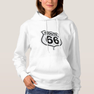 Camiseta A camisola encapuçado das mulheres da rota 66