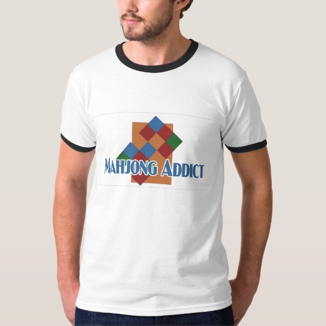 Camiseta A campainha-t do viciado de Mahjong (Frente)