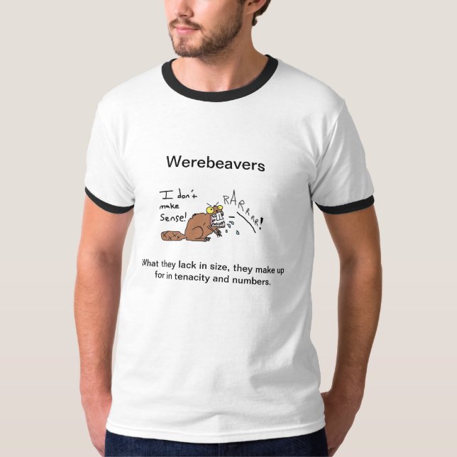 Camiseta A campainha T dos homens: O Werebeaver majestoso (Frente)