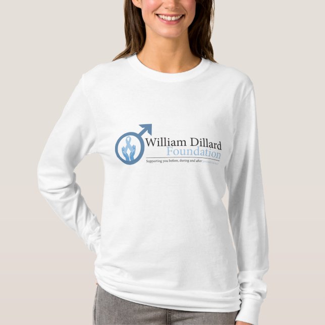 Camiseta A Capa longa cabida das mulheres de WDF (branca) (Frente)