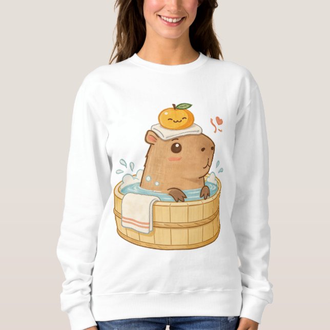 Camiseta A capybara is taking a bath in a Japanese bath. Th (Frente)