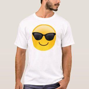 Camiseta A cara de sorriso com óculos de sol refrigera