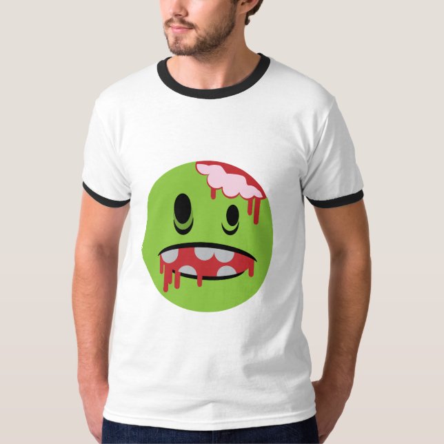 Camiseta A cara feliz do zombi (Frente)