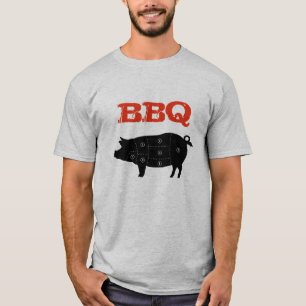 Camiseta A carne de carne de porco corta o carniceiro