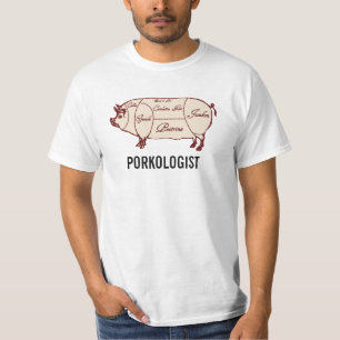 Camiseta A carne de carne de porco de Porkologist corta a