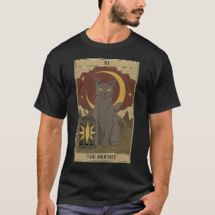 Camiseta A carta de tarot do gato O Eremita