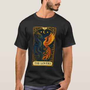 Camiseta A Carta de Tarot Phoenix Dragão Chama Gêmea dos Am