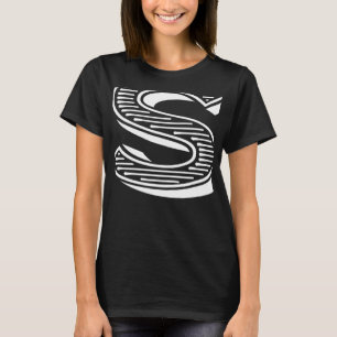 Camiseta A Carta S Divertida Grande e Negrito para a Famíli